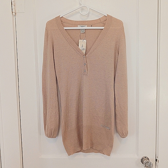 Pull Oversize Femme Vertigo - Crochet Beige Taille XS - Tricot Léger D'occasion